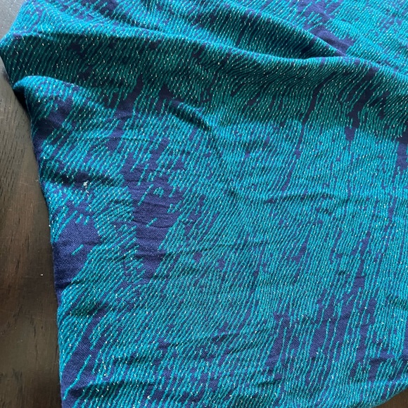 Apt 9 Teal Blue & Navy Infinity Scarf with Metallic Silver Threads Throughout - Picture 11 of 13